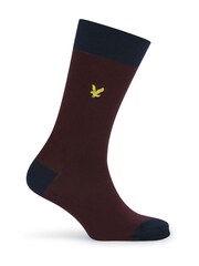 Lyle & Scott Blue Otto Cotton Dress Socks 3 Pack - Image 2 of 4