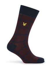 Lyle & Scott Blue Otto Cotton Dress Socks 3 Pack - Image 4 of 4