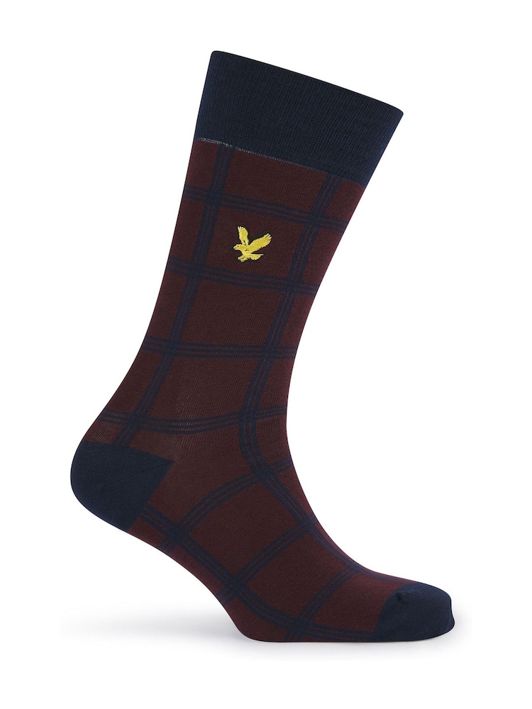 Lyle & Scott Blue Otto Cotton Dress Socks 3 Pack - Image 4 of 4