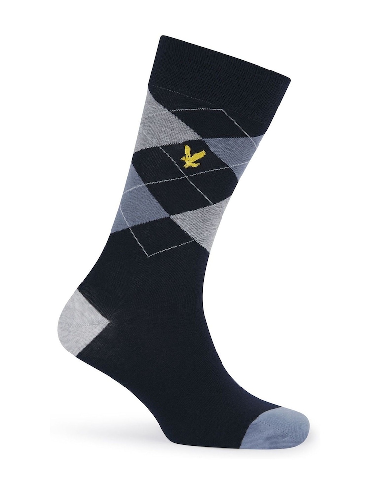 Lyle & Scott Blue Timothy Socks Gift Box 6 Pack - Image 2 of 6