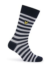 Lyle & Scott Blue Timothy Socks Gift Box 6 Pack - Image 5 of 6