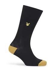 Lyle & Scott Black Graham Cotton Socks 5 Pack - Image 4 of 6