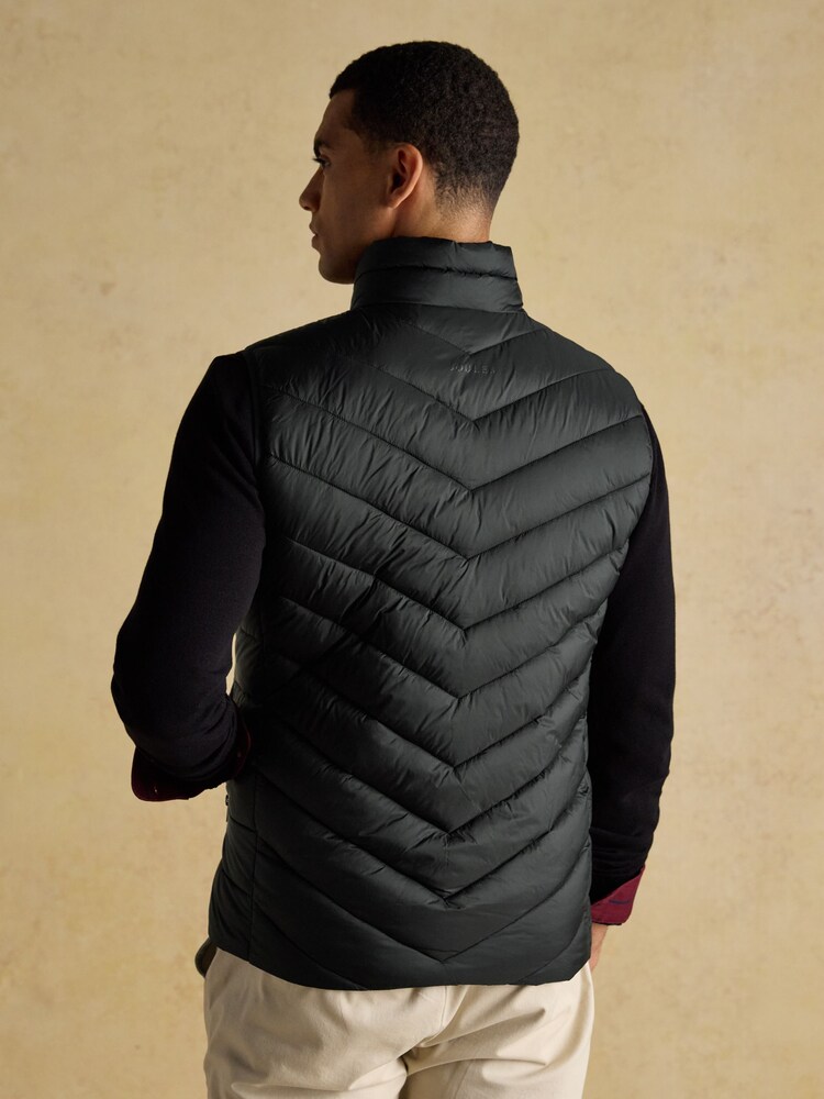 Joules Garrett Black Showerproof Padded Gilet - Image 2 of 10