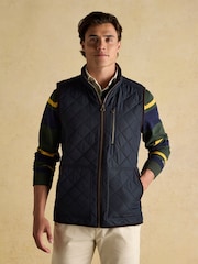 Maynard Navy Diamond Quilted Gilet - Image 1 of 10