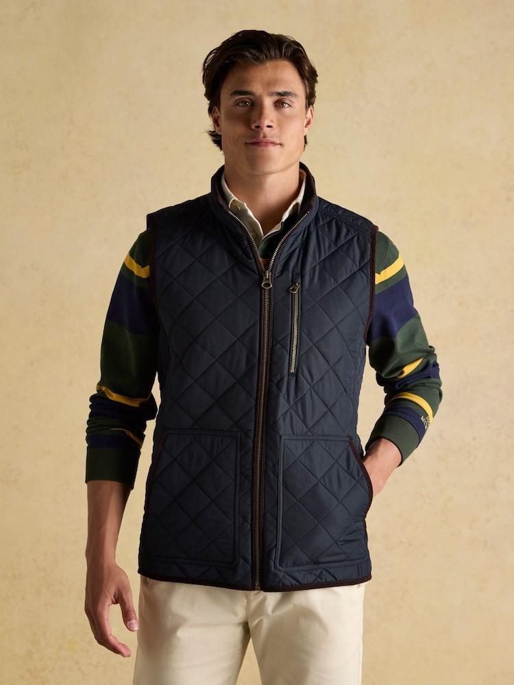 Maynard Navy Diamond Quilted Gilet - Image 1 of 10