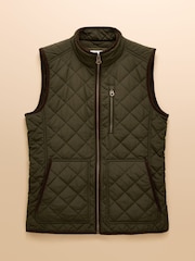 Joules Maynard Green Diamond Quilted Gilet - Image 11 of 11