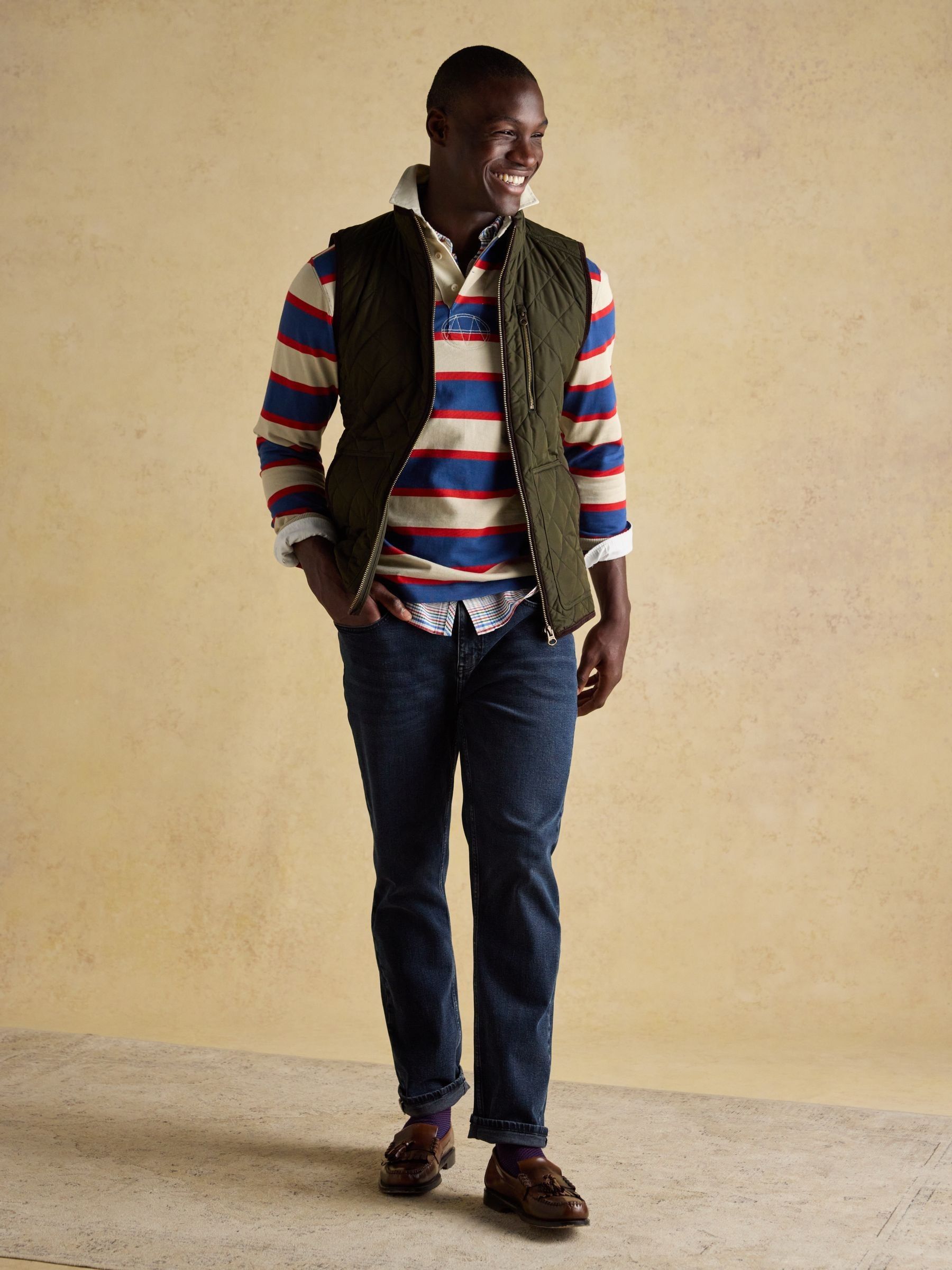 Buy Joules Maynard Green Diamond Quilted Gilet from Next USA