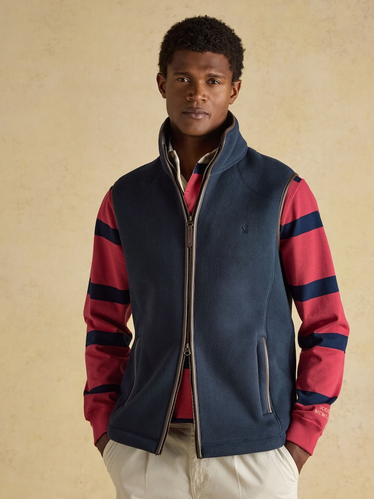 Joules Heritage Fleece Navy Gilet - Image 12 of 12