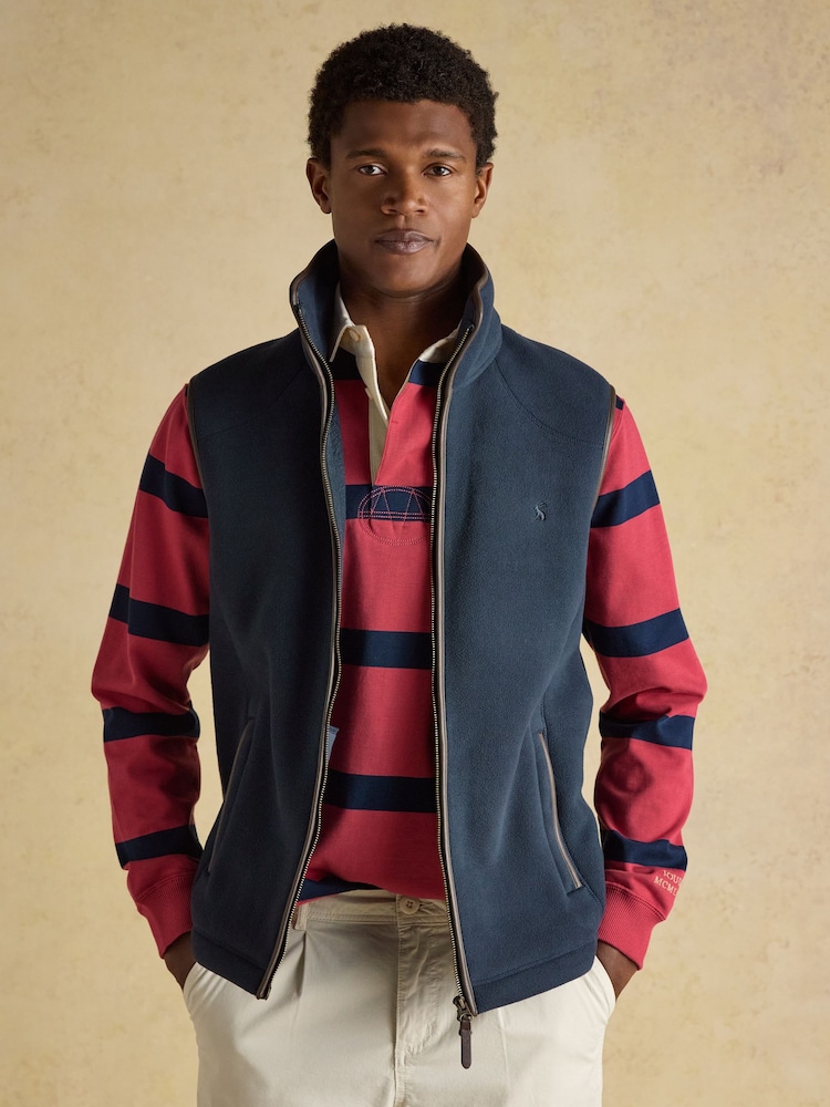 Joules Heritage Fleece Navy Gilet - Image 14 of 14