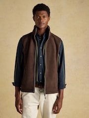 Heritage Fleece Brown Gilet - Image 6 of 13