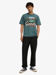Superdry Blue Travel Postcard Graphic T-Shirt - Image 2 of 6