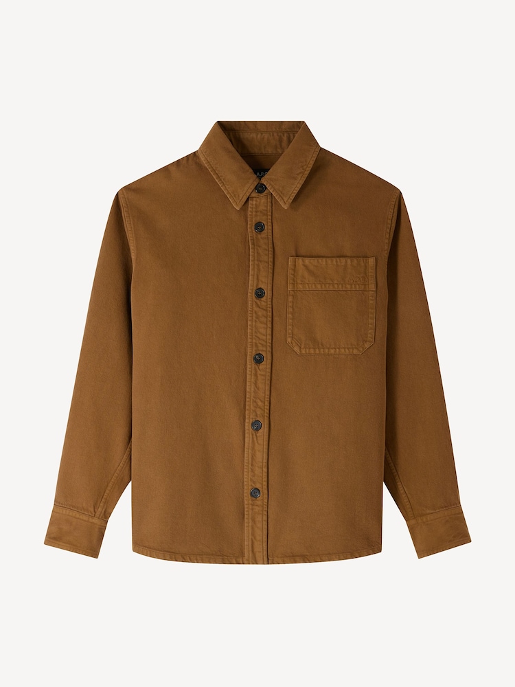 A.P.C. Brown Embroidered Overshirt - Image 9 of 9 A.P.C. Brown Embroidered Overshirt - Image 9 of 9