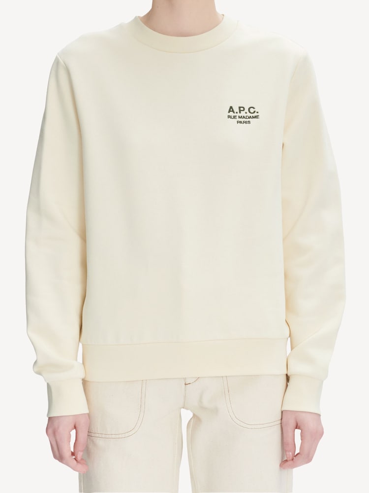 A.P.C. Cream Rue Madame Standard Sweatshirt - Image 4 of 4