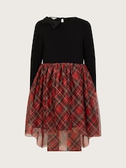 Monsoon Black Long Sleeve Tartan Tulle Dress - Image 1 of 3