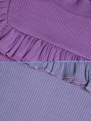 Monsoon Purple Ribbed Frill Long Sleeve Top - Image 3 of 3