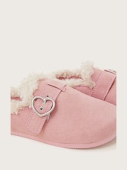 Monsoon Pink Heart Buckle Suedette Mule Slippers - Image 2 of 2