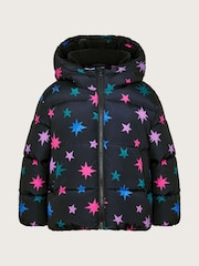 Monsoon Black Star Print Puffer Jacket - Image 1 of 3