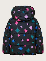 Monsoon Black Star Print Puffer Jacket - Image 2 of 3