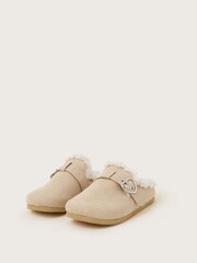 Monsoon Natural Borg Lined Buckle Slipper Clogs - Image 1 of 3