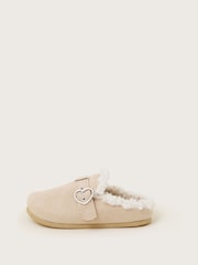 Monsoon Natural Borg Lined Buckle Slipper Clogs - Image 2 of 3
