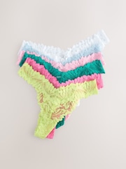 Bright Thong Ultimate Comfort Lace Knickers 7 Pack - Image 4 of 12