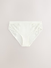 Khaki/Light Pink/Cream High Rise Modal & Lace Knickers 3 Pack - Image 2 of 6