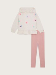 Monsoon Natural Peplum 100% Cotton Hoodie and Leggings Set - Image 1 of 2