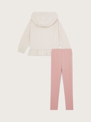 Monsoon Natural Peplum 100% Cotton Hoodie and Leggings Set - Image 2 of 2