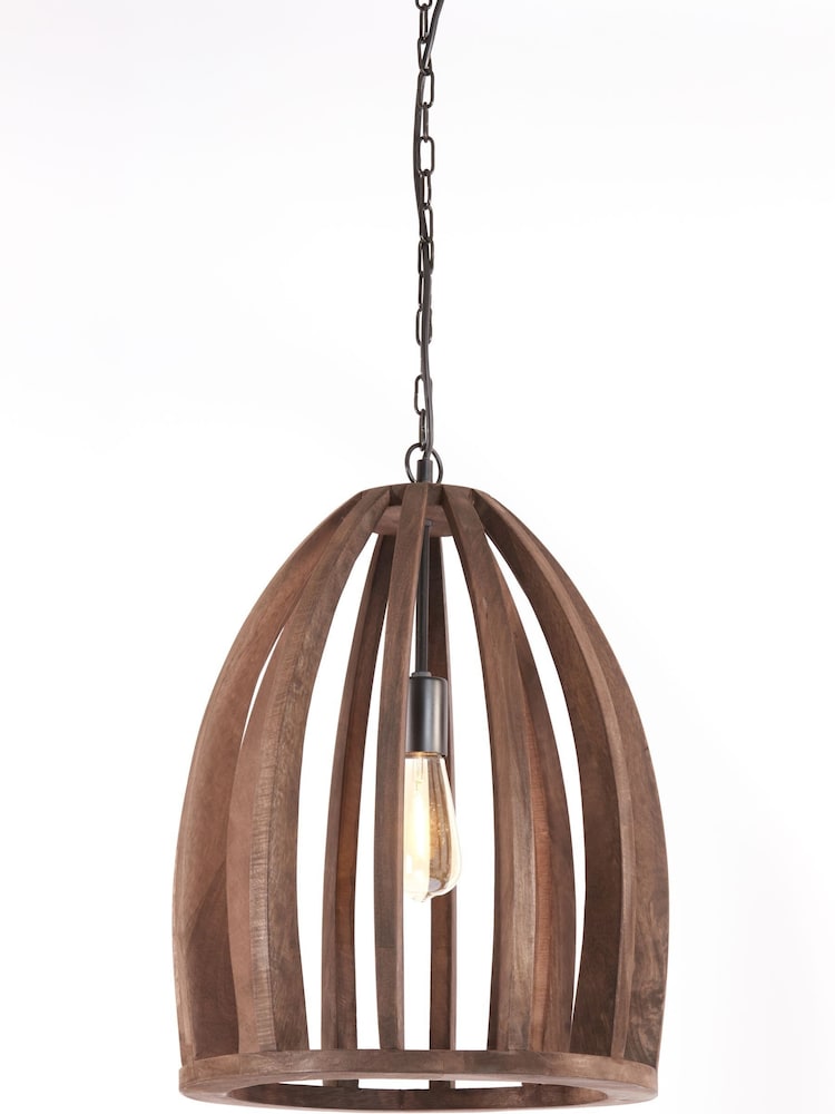 Light & Living Brown Haranka Pendant Ceiling Light - Image 1 of 4