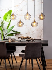 Light & Living Bronze Rakel Smoked Linear 5 Cluster Ceiling Light - Image 1 of 4