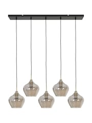Light & Living Bronze Rakel Smoked Linear 5 Cluster Ceiling Light - Image 3 of 4