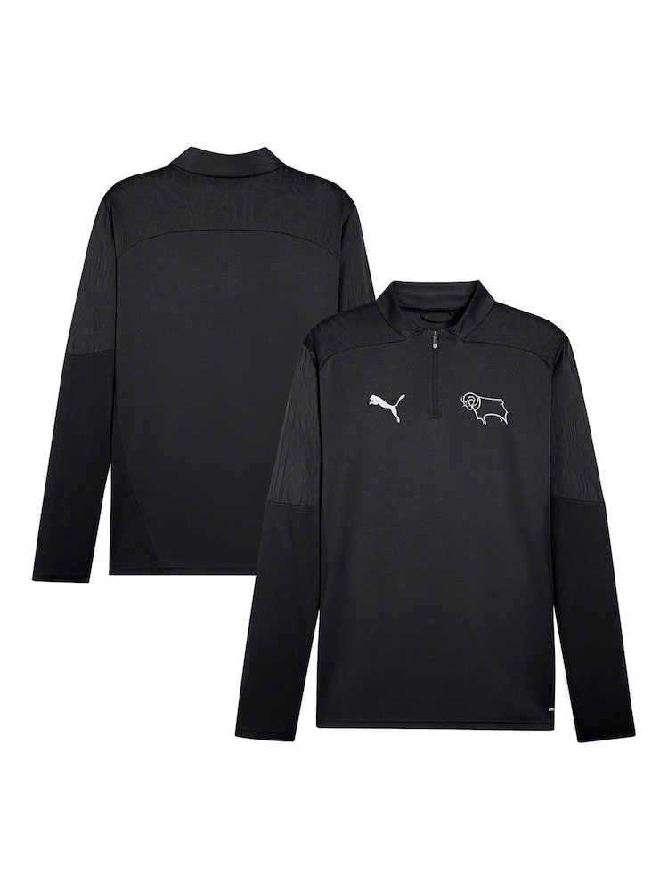 Puma Black Derby County Training Quarter Zip Top - Image 1 of 3