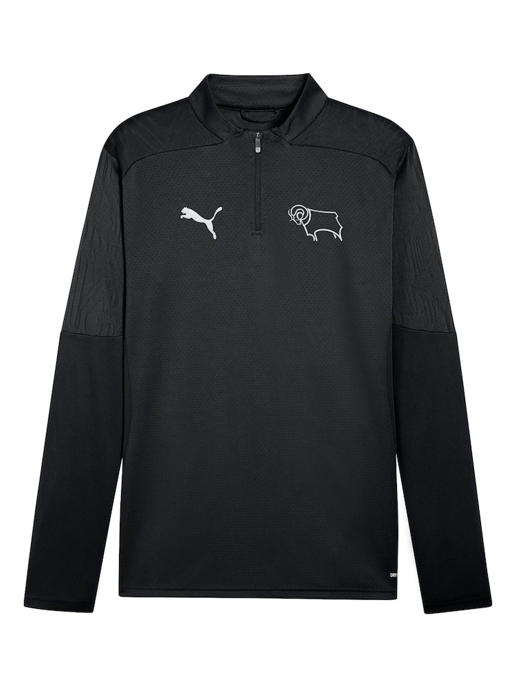 Puma Black Derby County Training Quarter Zip Top - Image 2 of 3
