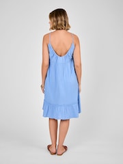 JoJo Maman Bébé Blue Textured Beach Maternity Mini Dress - Image 2 of 4