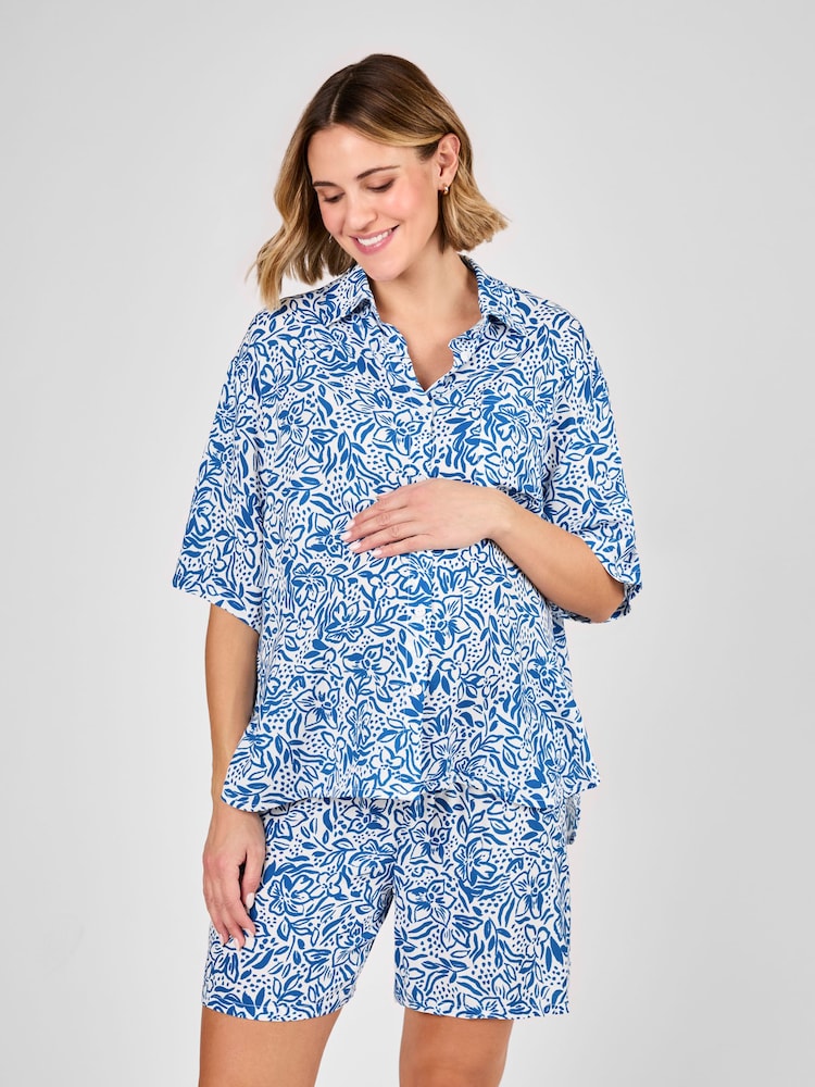JoJo Maman Bébé Maternity Floral Patterned Shirt - Image 1 of 4