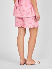 JoJo Maman Bébé Pink Floral Patterned Frill Maternity Shorts - Image 2 of 4