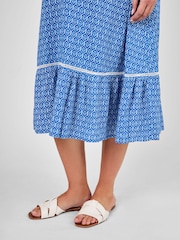 JoJo Maman Bébé Blue Floral Maternity Midi Dress - Image 4 of 4