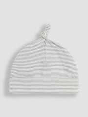 JoJo Maman Bébé Grey 2 Piece Baby 100% Cotton Hat and Mittens Set - Image 3 of 4