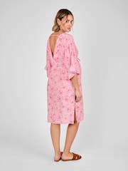 JoJo Maman Bébé Pink Floral Maternity Mini Kaftan Dress - Image 2 of 4