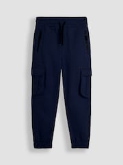 JoJo Maman Bébé Cobalt Blue & Navy Blue 2-Pack Cargo Joggers - Image 4 of 5