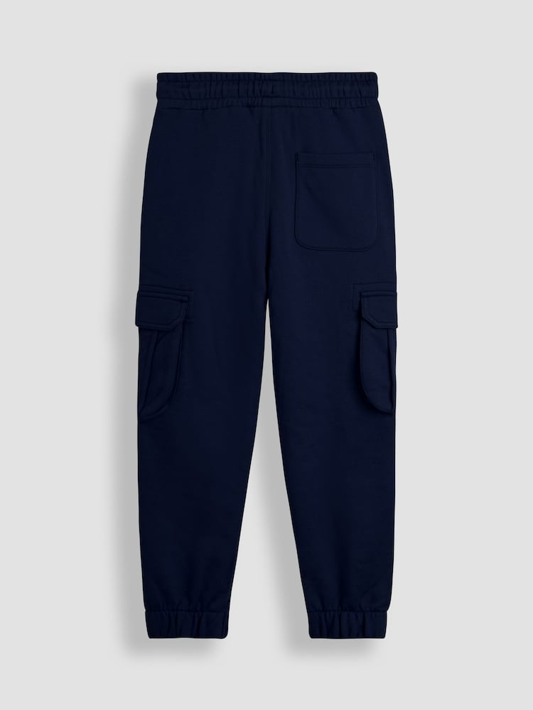 JoJo Maman Bébé Cobalt Blue & Navy Blue 2-Pack Cargo Joggers - Image 5 of 5