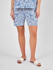 JoJo Maman Bébé Cream Floral Patterned Maternity Shorts - Image 1 of 4