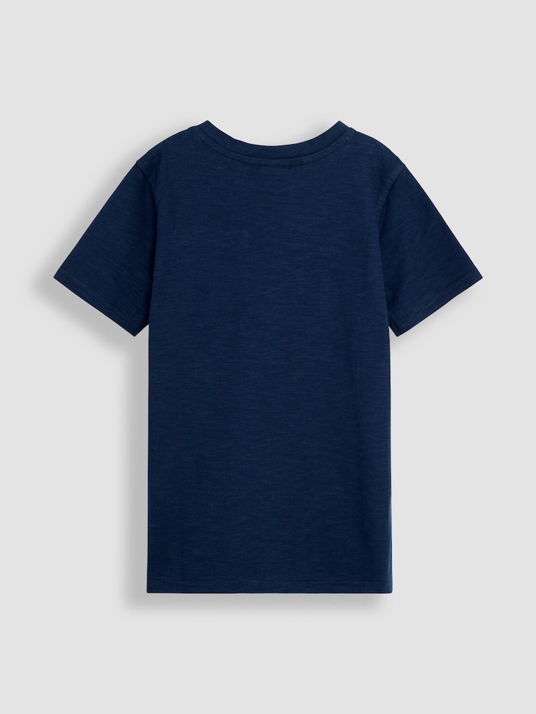 JoJo Maman Bébé Blue 2 Pack New York & Striped T-Shirts - Image 1 of 3