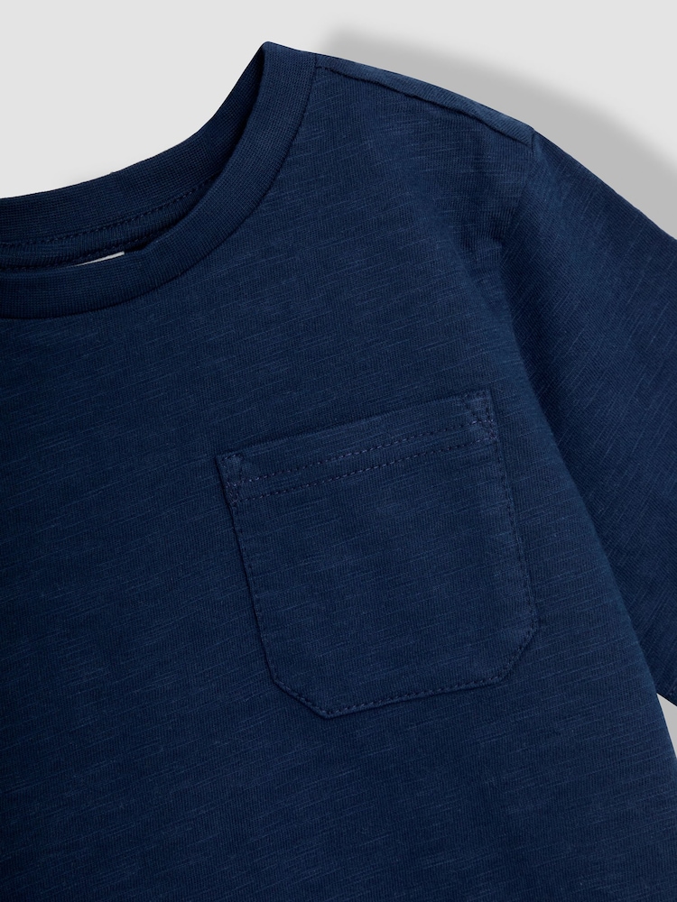 JoJo Maman Bébé Blue 2 Pack New York & Plain T-Shirts - Image 3 of 3 JoJo Maman Bébé Blue 2 Pack New York & Plain T-Shirts - Image 3 of 3