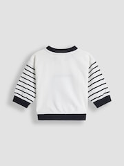 JoJo Maman Bébé Ecru Organic Cotton Sail Boat Sweatshirt & Joggers Set - Image 3 of 5