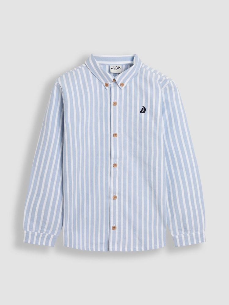 JoJo Maman Bébé Blue Stripe Striped Shirt - Image 1 of 4