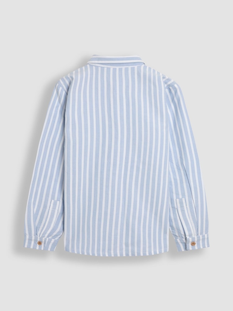 JoJo Maman Bébé Blue Stripe Striped Shirt - Image 2 of 4