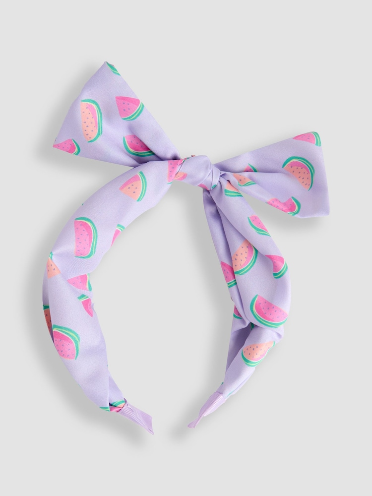 JoJo Maman Bébé Purple Bow Headband - Image 1 of 3