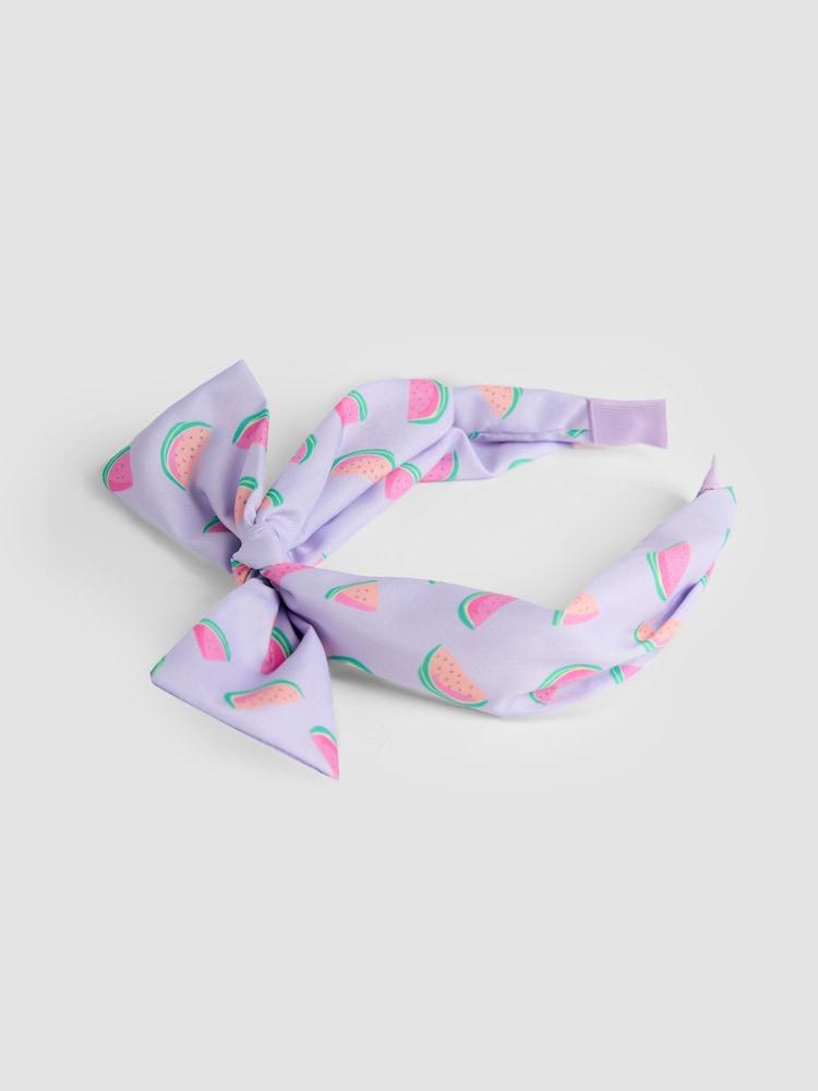 JoJo Maman Bébé Purple Bow Headband - Image 3 of 3