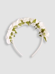 JoJo Maman Bébé White Flower Crown Headband - Image 1 of 3